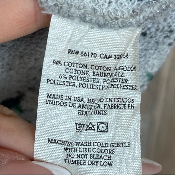 Michael Stars Reversible V-Neck Ruffle Cuff French Terry Floral Top Size M Women - Picture 11 of 11